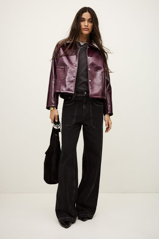Ba&sh | Meelos Patent Jacket - Bordeaux