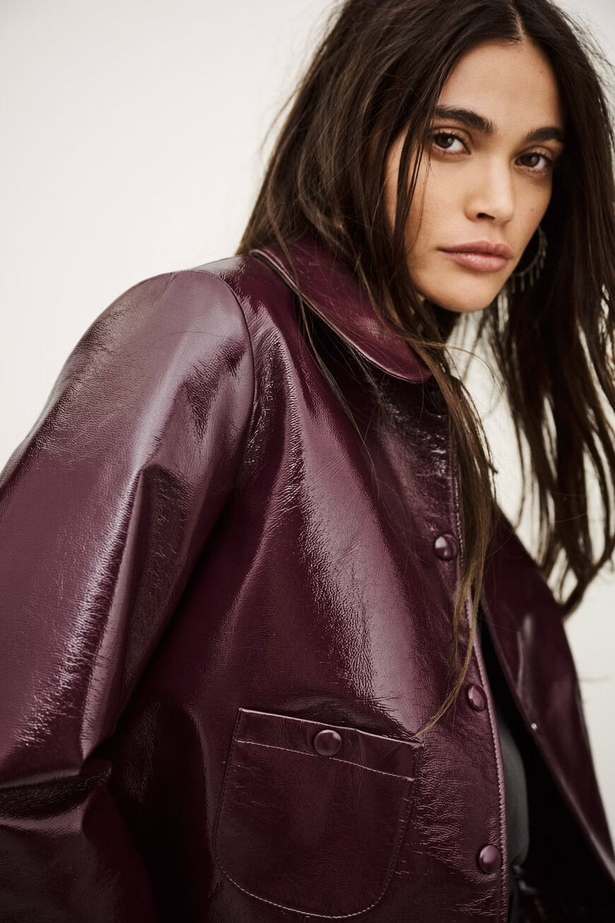 Ba&sh | Meelos Patent Jacket - Bordeaux