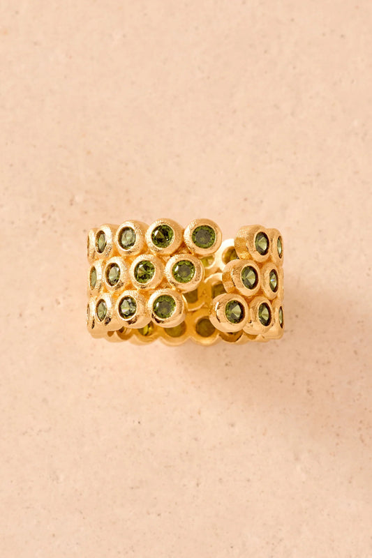 Agapée | Amélia Trio Ring - Dark Green / Gold