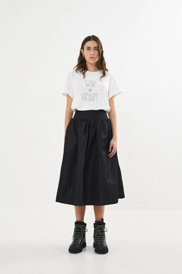 Rabens Saloner | Silke Nylon Full Skirt - Black