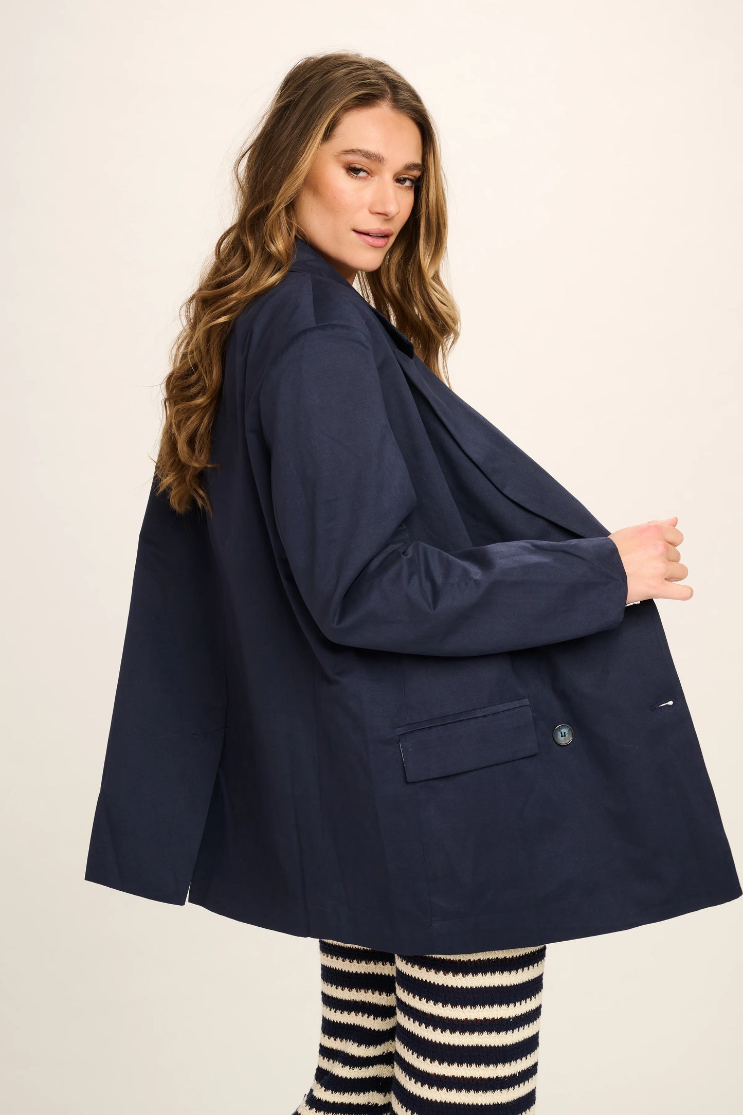 Les Tricots D'o | Giovanna Cotton Blazer - Navy