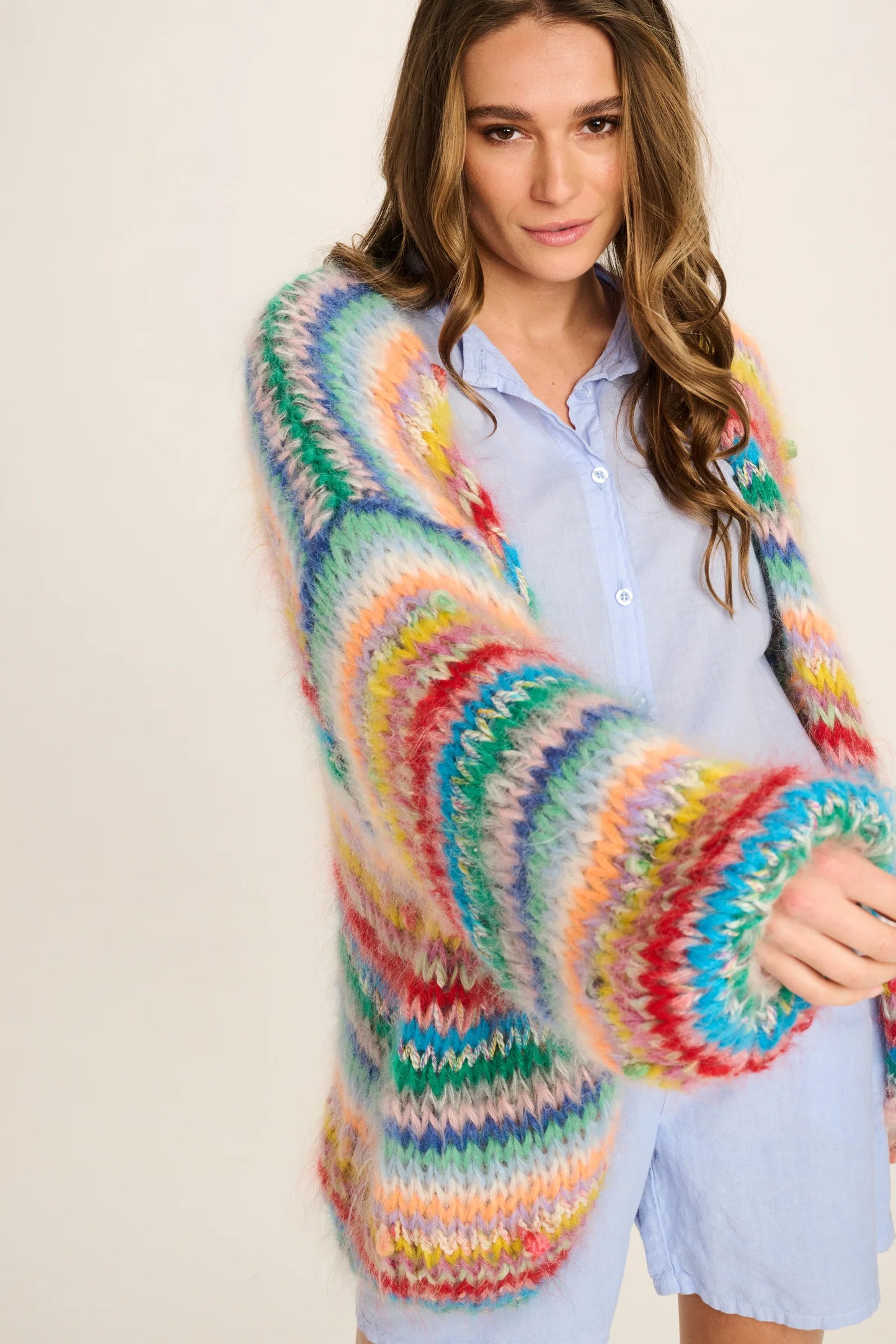 Les Tricots D'o | Eloise Mohair Cardigan Short - Multicolour