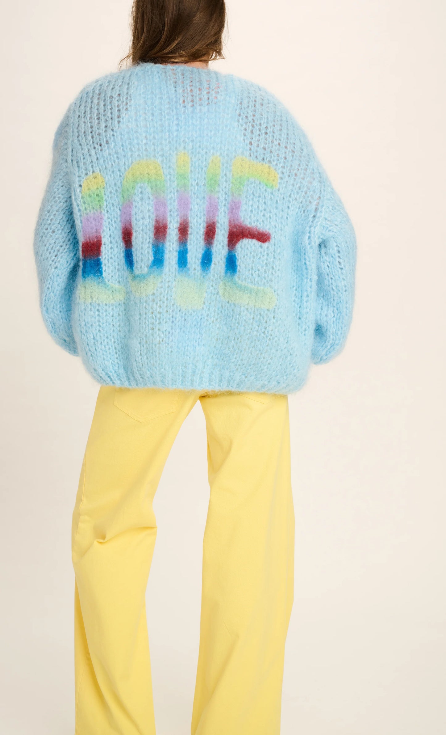 Les Tricots D'o | Charlotte Mohair Cardigan - Sky Blue Love Graffiti