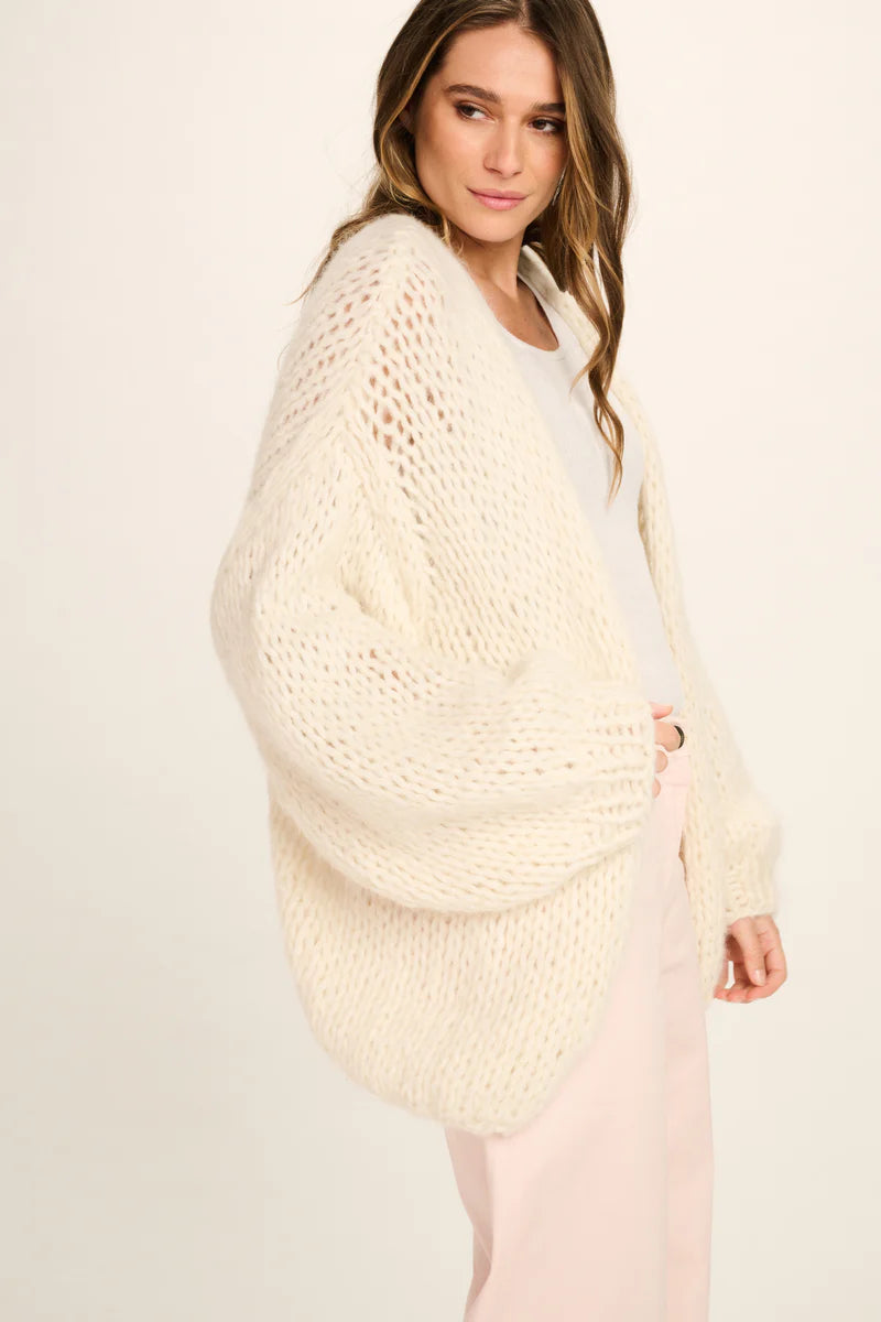 Les Tricots D'o | Charlotte Mohair Cardigan - Off White Love Grafittii