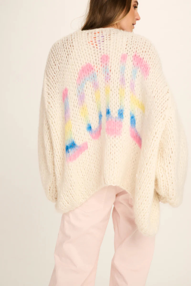 Les Tricots D'o | Charlotte Mohair Cardigan - Off White Love Grafittii