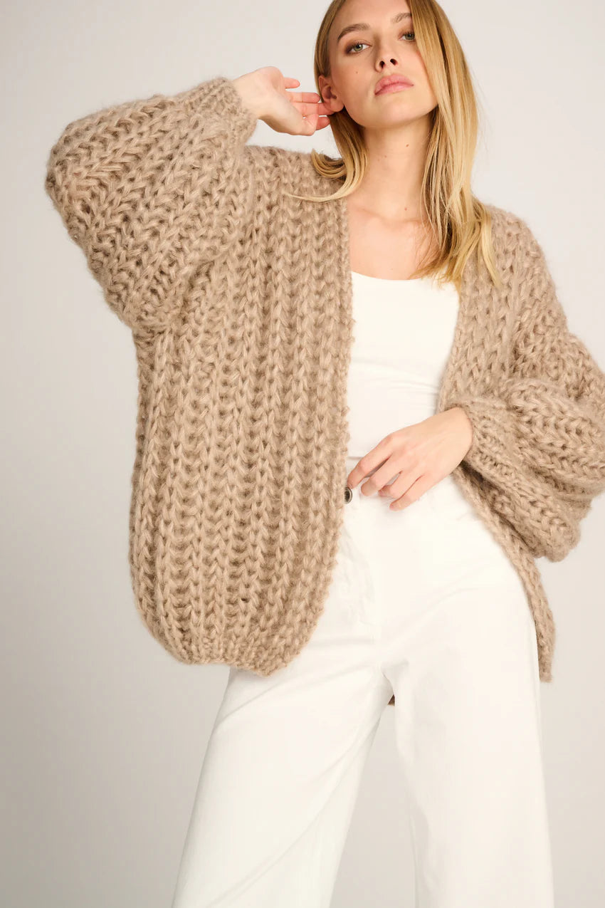 Les Tricots D'o |  Audrey Rib Cardigan - Beige