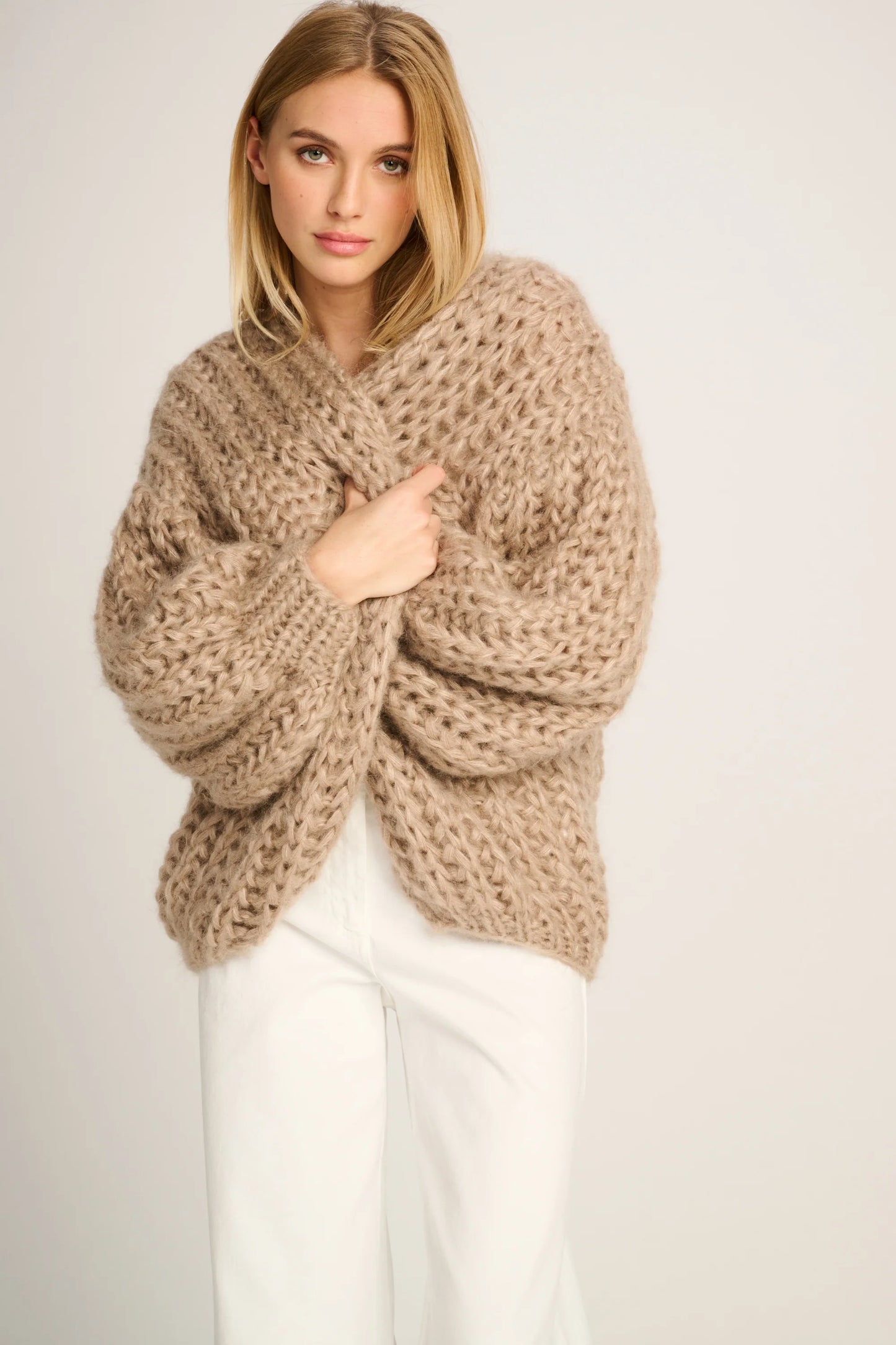 Les Tricots D'o |  Audrey Rib Cardigan - Beige