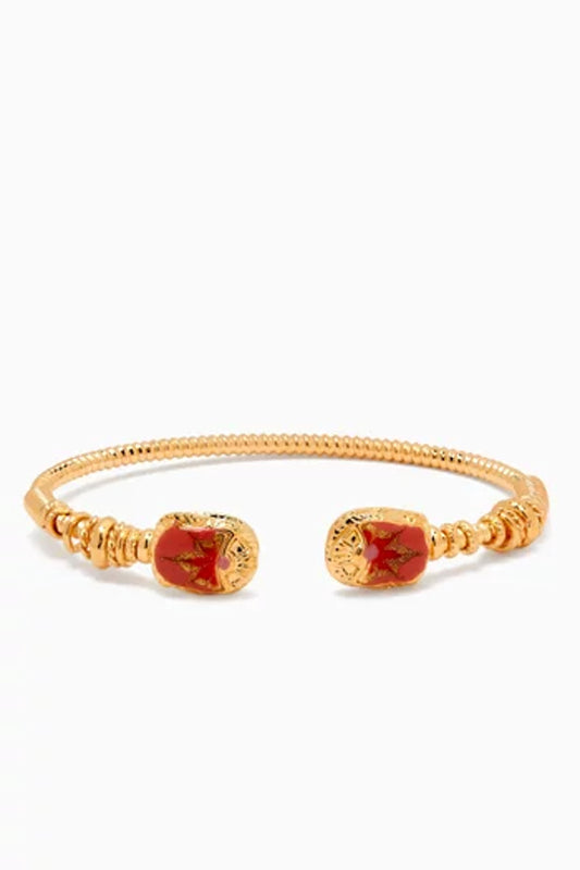 Gas Bijoux | Duality Scaramouche Twist Enamel Bangle - Gold