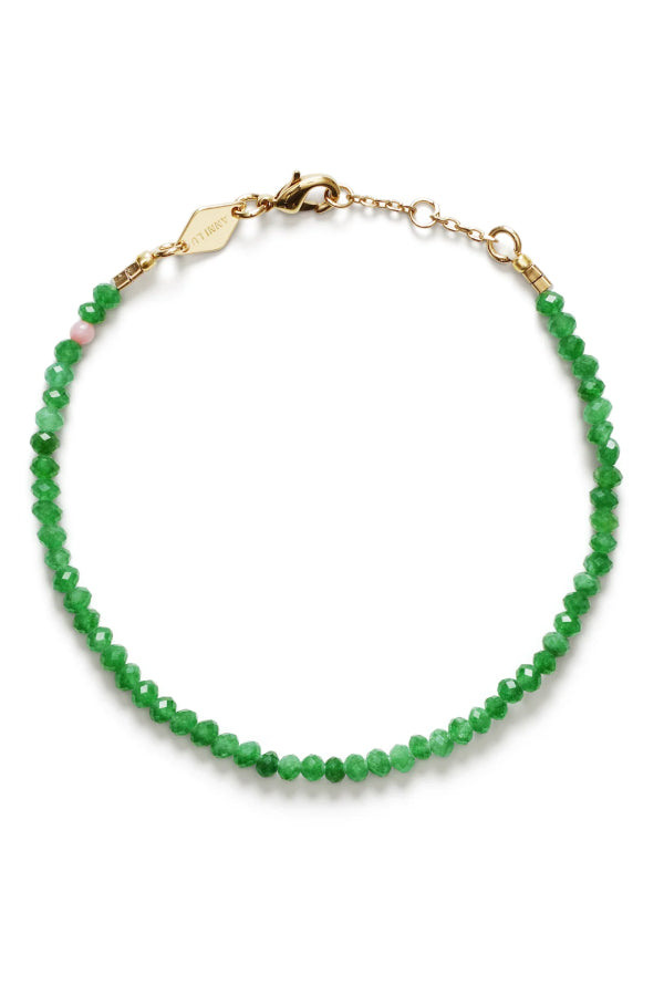 Anni Lu | Tan Line Bracelet - Green Jade