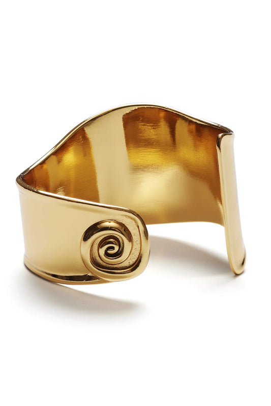 Anni Lu | Swirly Square Bangle - Gold