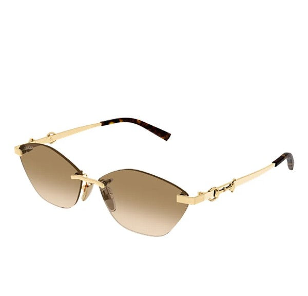 Gucci | Cat Eye Rimless Sunglasses - Gold
