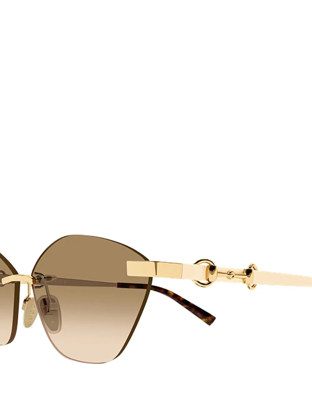 Gucci | Cat Eye Rimless Sunglasses - Gold