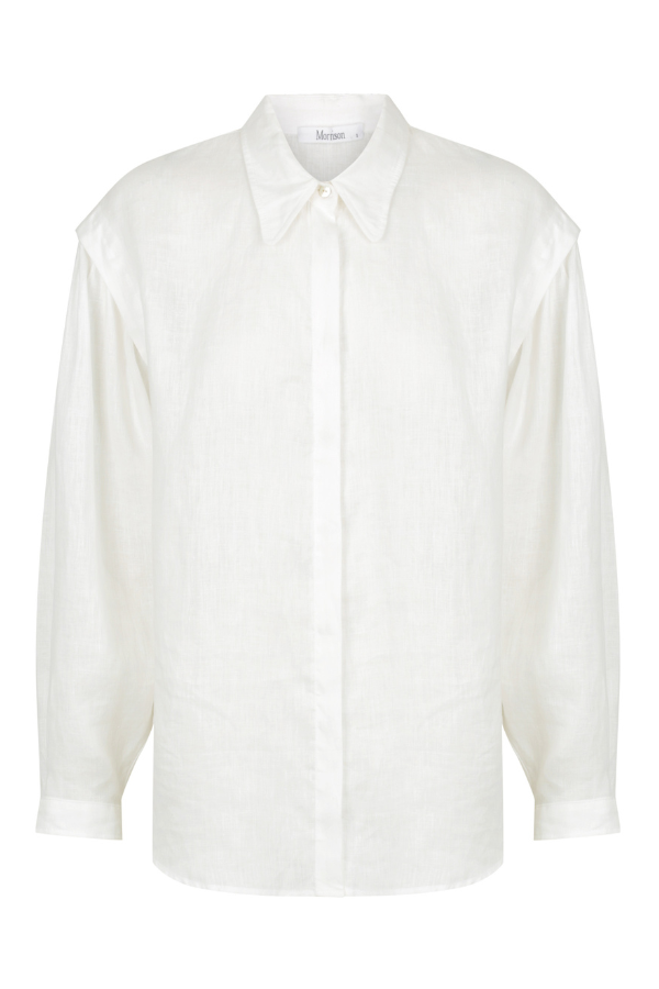 Morrison | Flora Linen Shirt - White