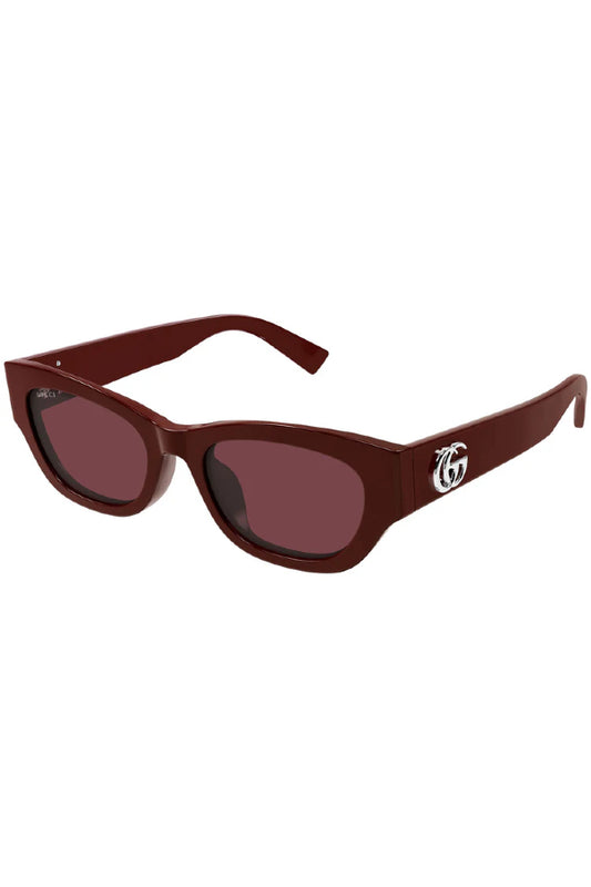 Gucci | G Motif Sunglasses- Burgundy / Silver
