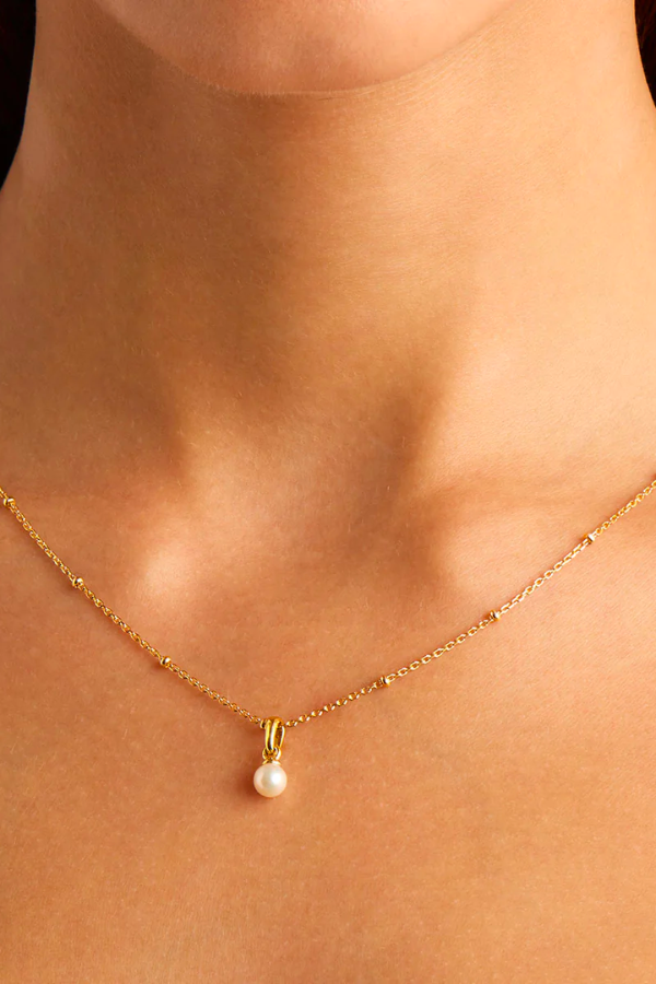 By Charlotte | Serenity Pearl Necklace Pendant - 14K Gold