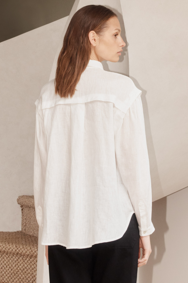 Morrison | Flora Linen Shirt - White