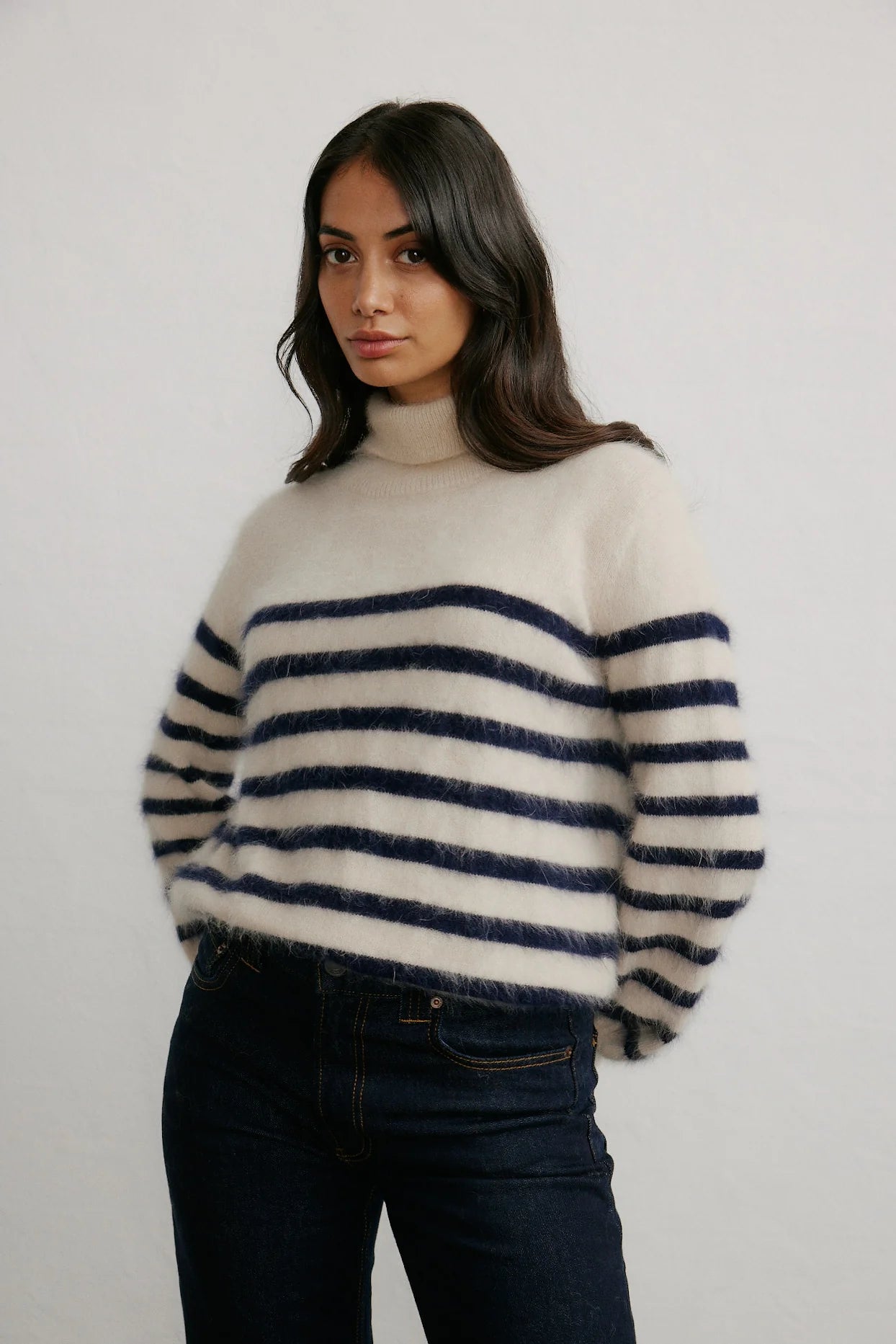 World Of Nomads | Tessa Roll Neck Knit - Oatmeal