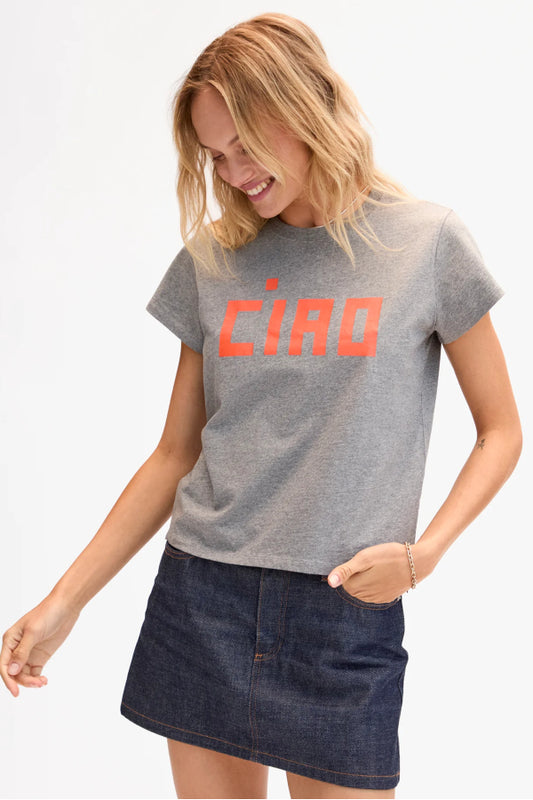 Clare V. | Classic Tee Block Ciao - Grey Melange