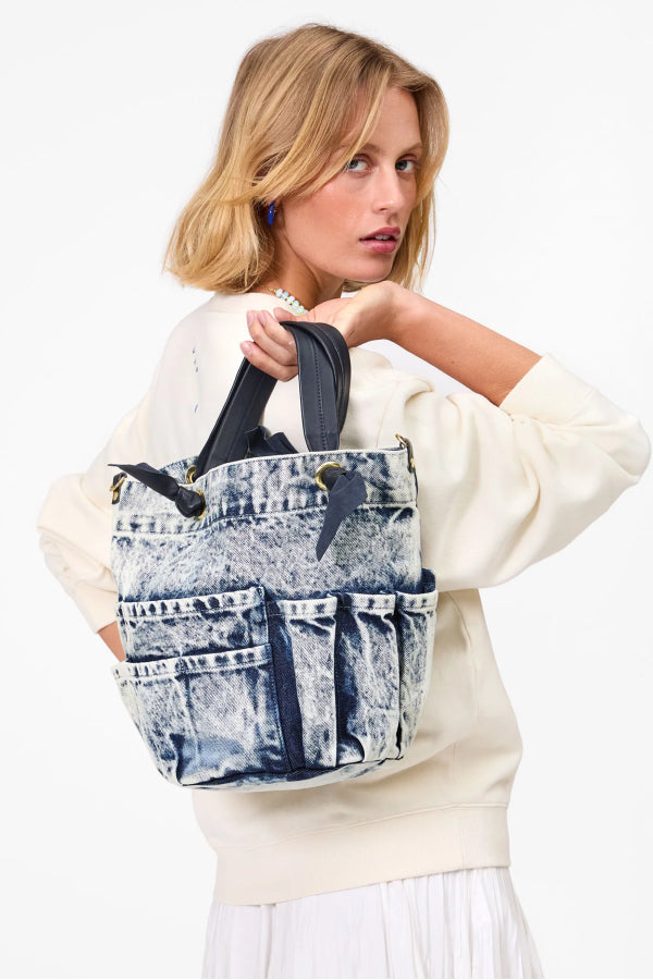 Clare V. | Marine Denim Bag - Acid Wash