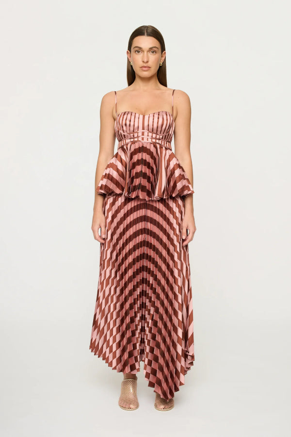 CLEA | Tatiana Pleat Top - Blossom Stripe