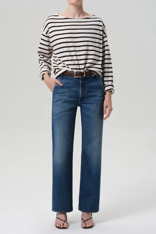 Citizens Of Humanity | Boatneck Long Sleeve - Chocolate Stripe