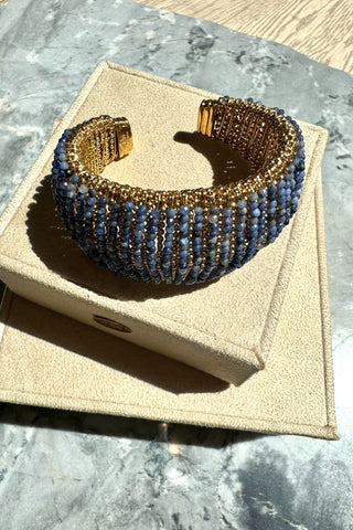 Gas Bijoux | Gold Lyre Hoop Earrings - Pastel Multicolor
