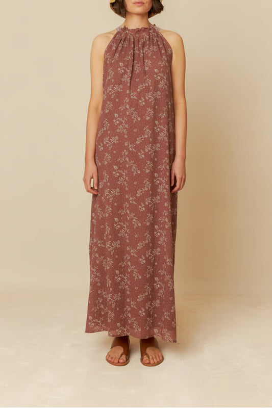 Indi & Cold | Floral Dress - Chocolate