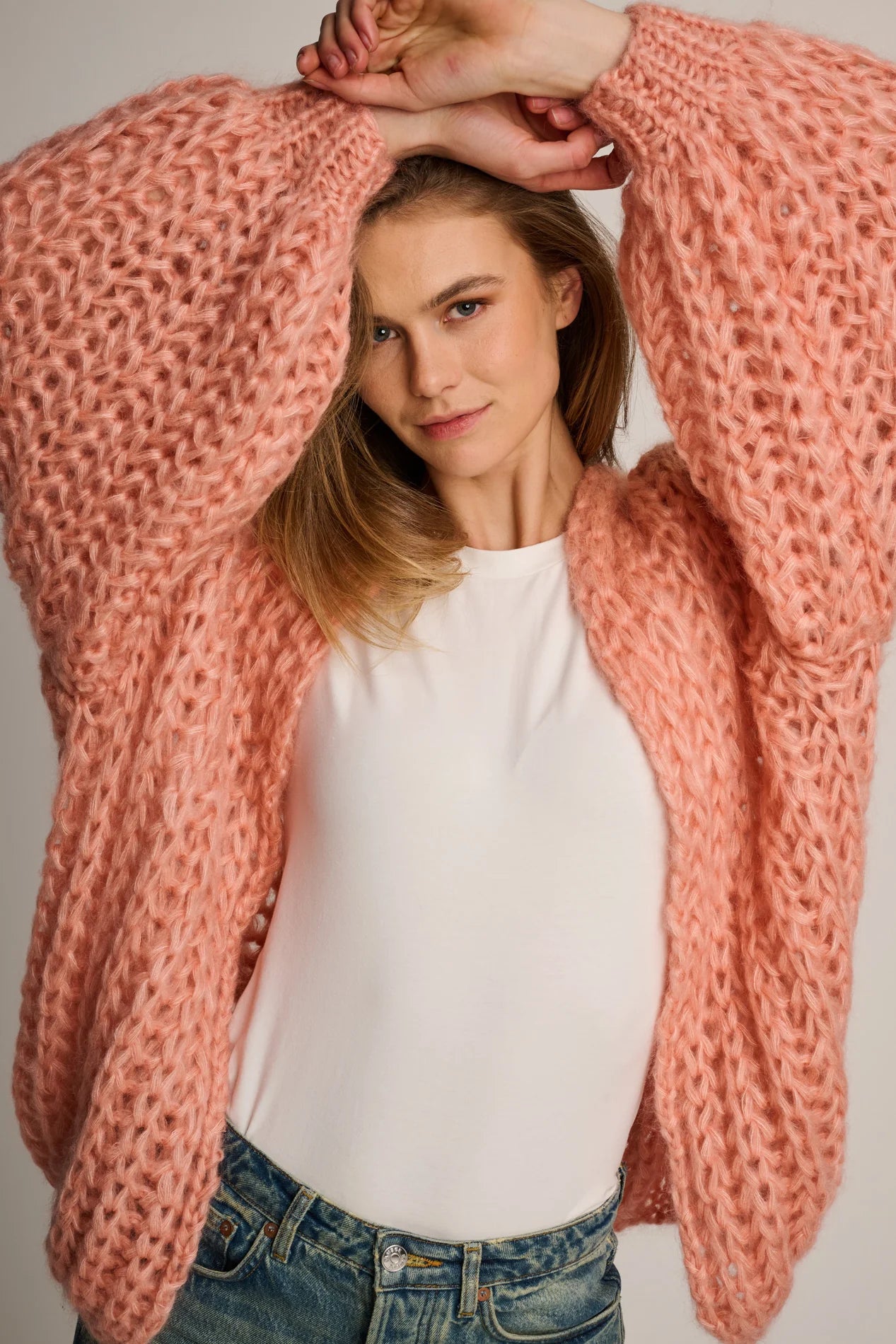 Les Tricots d'O | Tessa Cardigan Rib - Peach