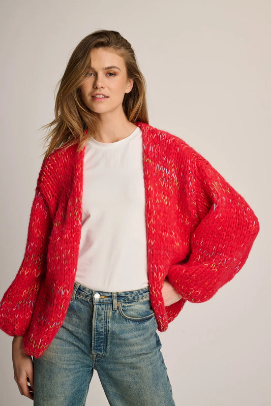 Les Tricots d'O | Isa Cardigan Short - Red Multi