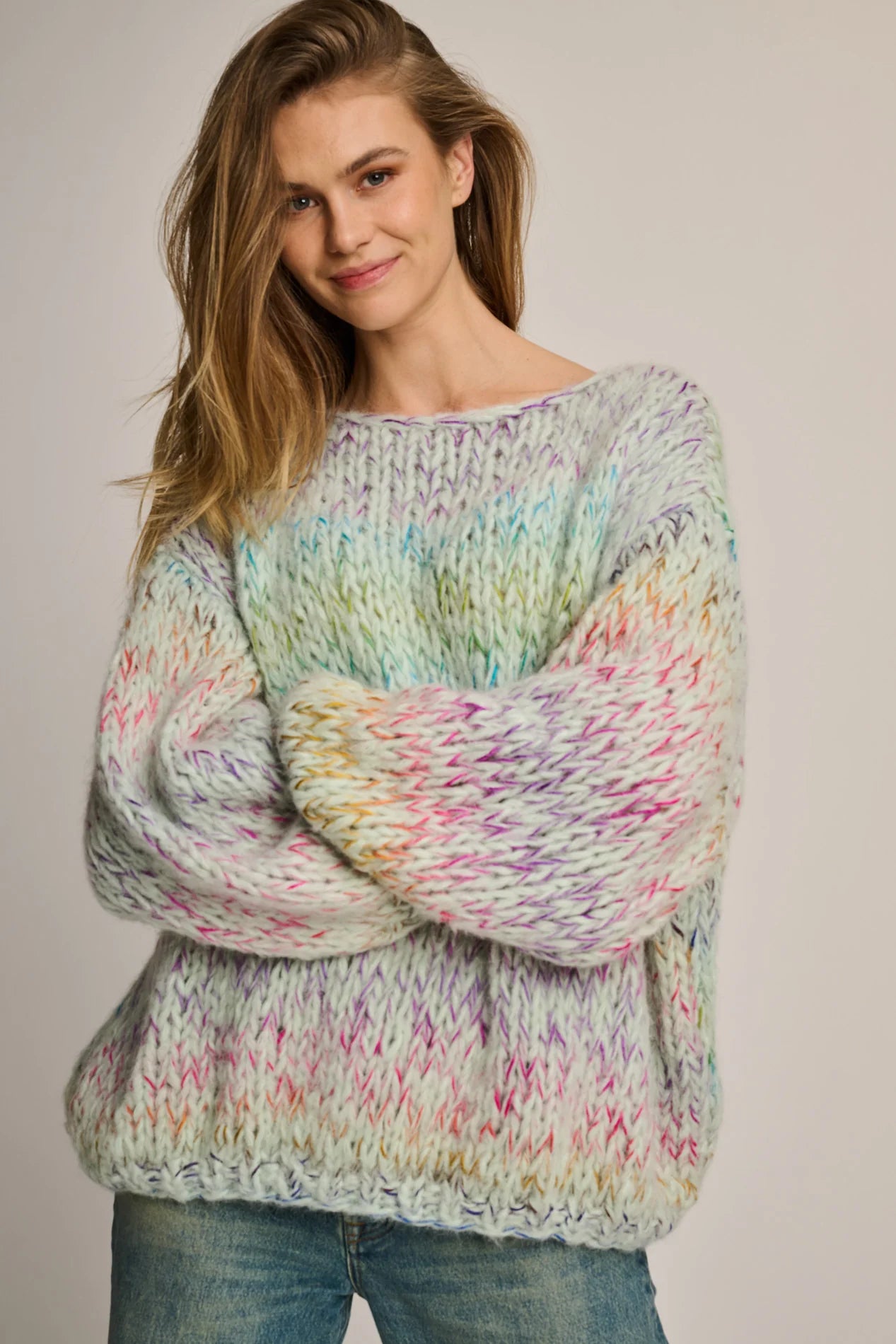 Les Tricots d'O | Amy Pullover Round Neck - Mint Multi