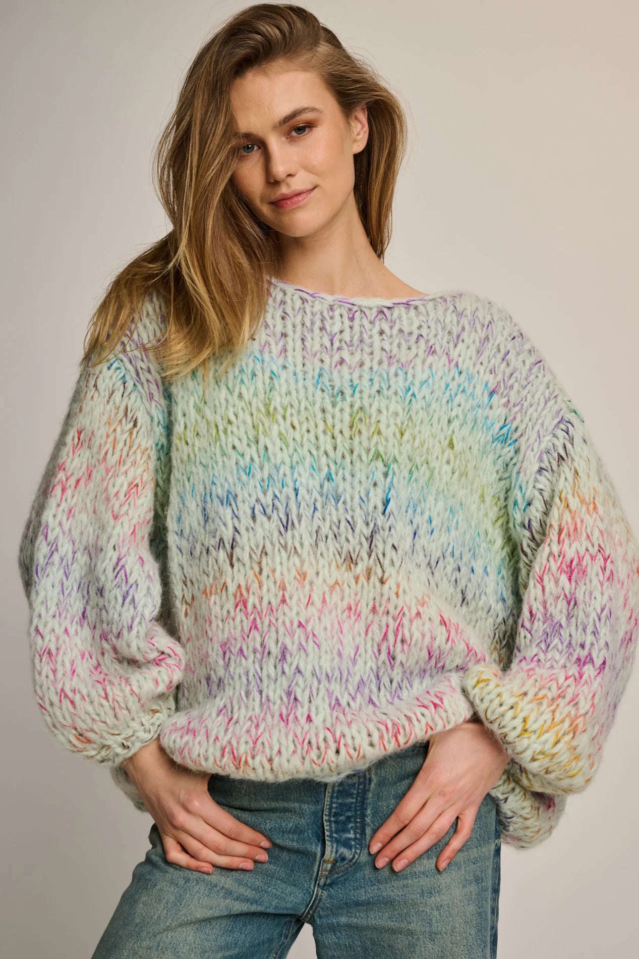 Les Tricots d'O | Amy Pullover Round Neck - Mint Multi