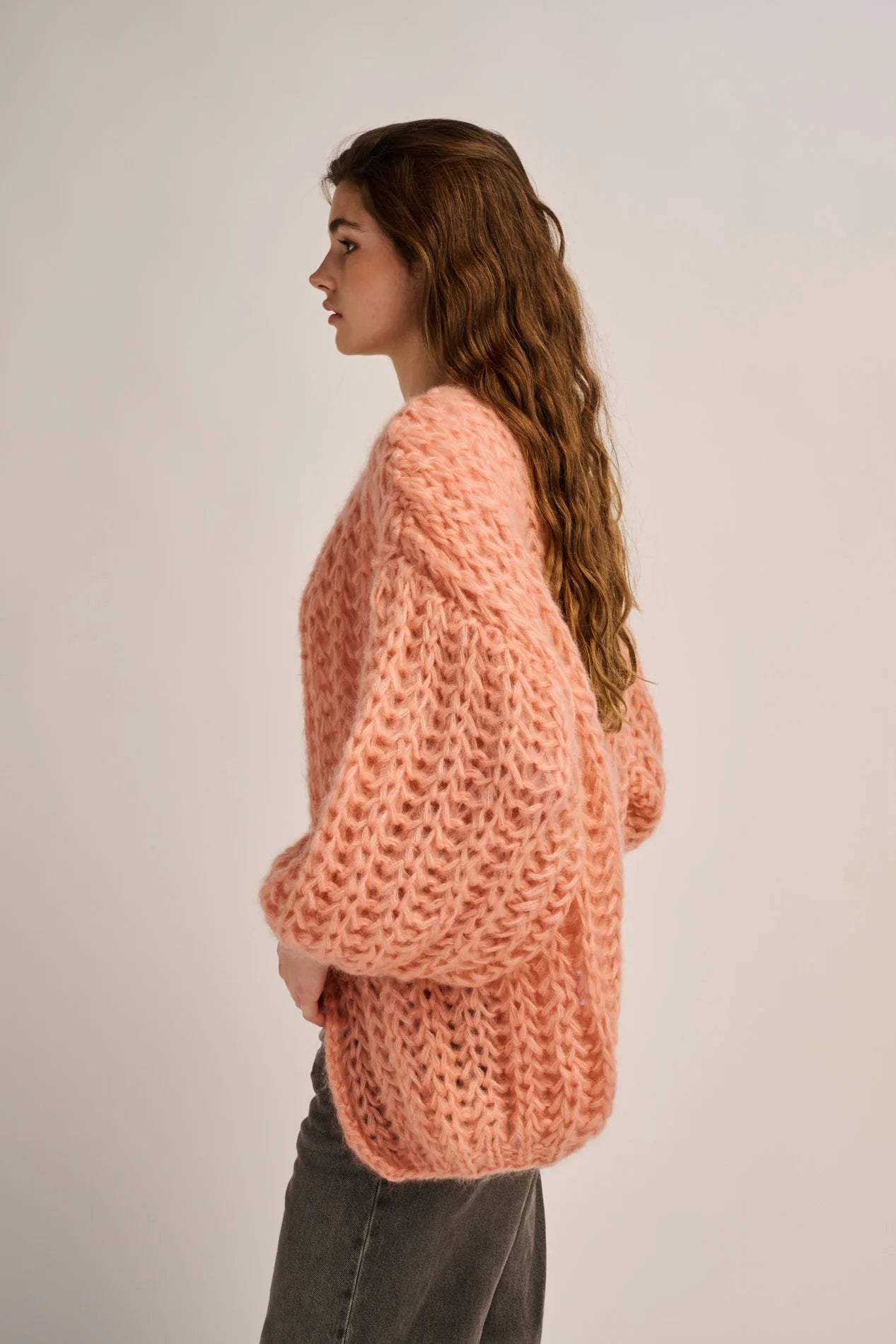 Les Tricots d'O | Tessa Cardigan Rib - Peach
