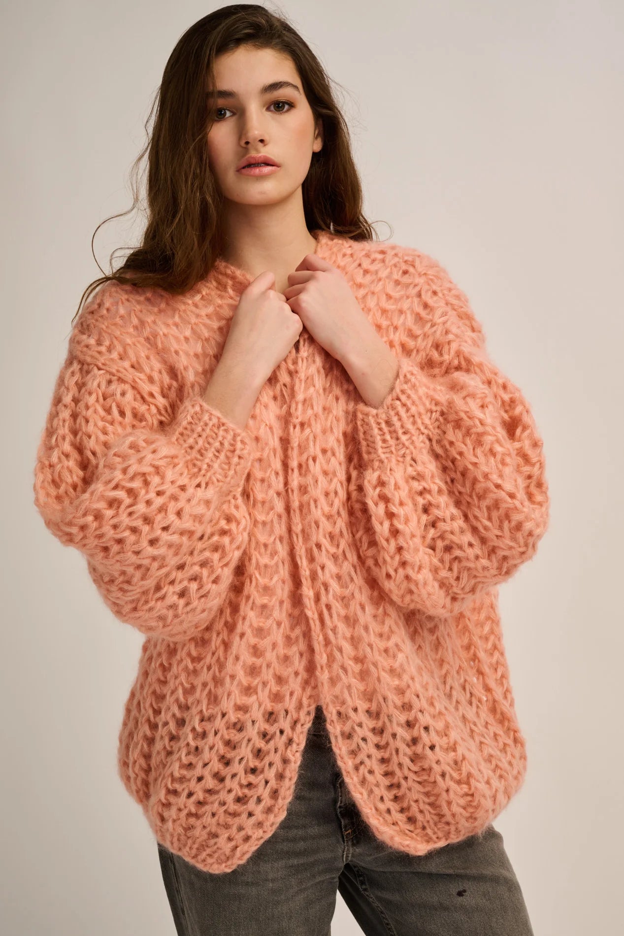 Les Tricots d'O | Tessa Cardigan Rib - Peach