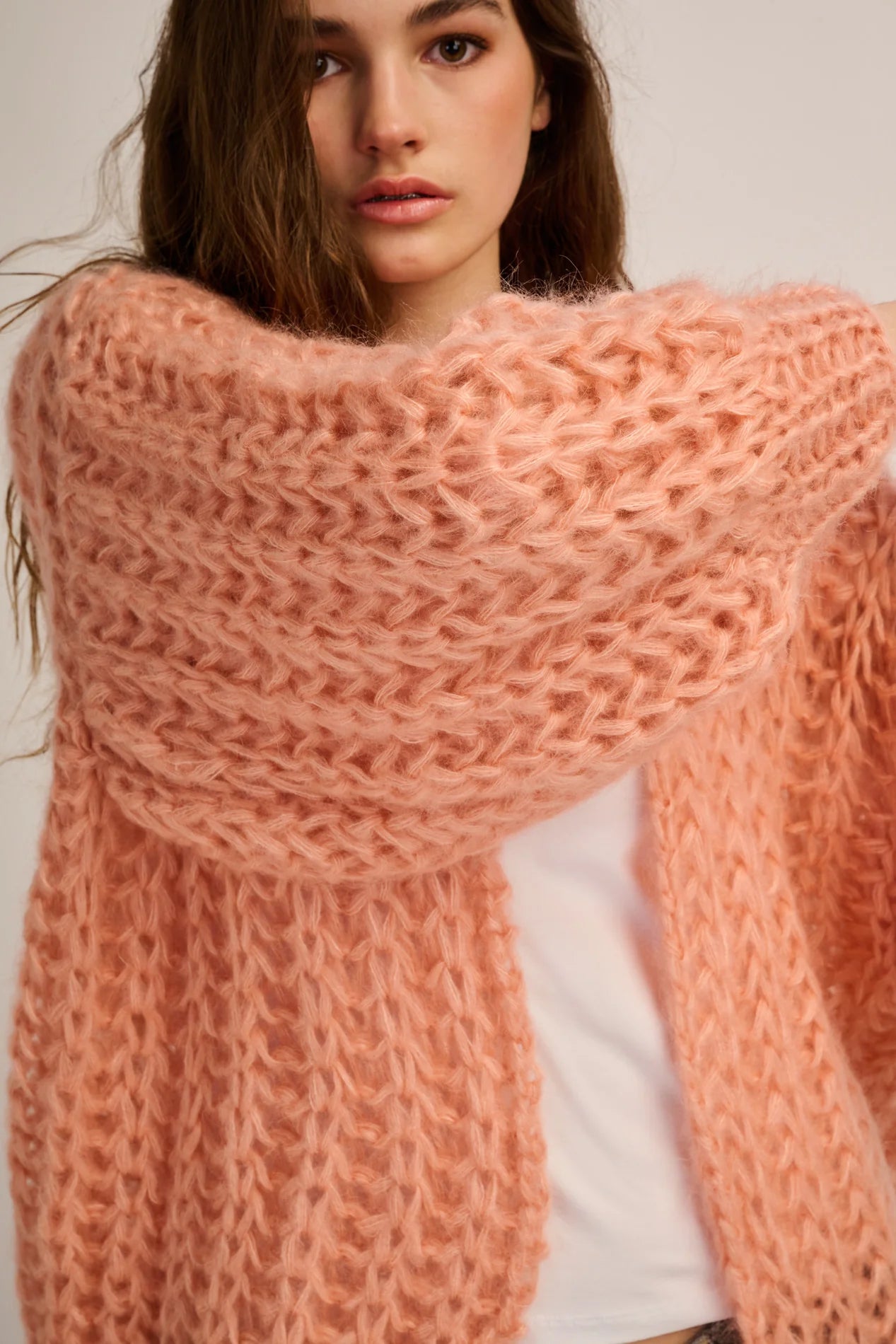 Les Tricots d'O | Tessa Cardigan Rib - Peach