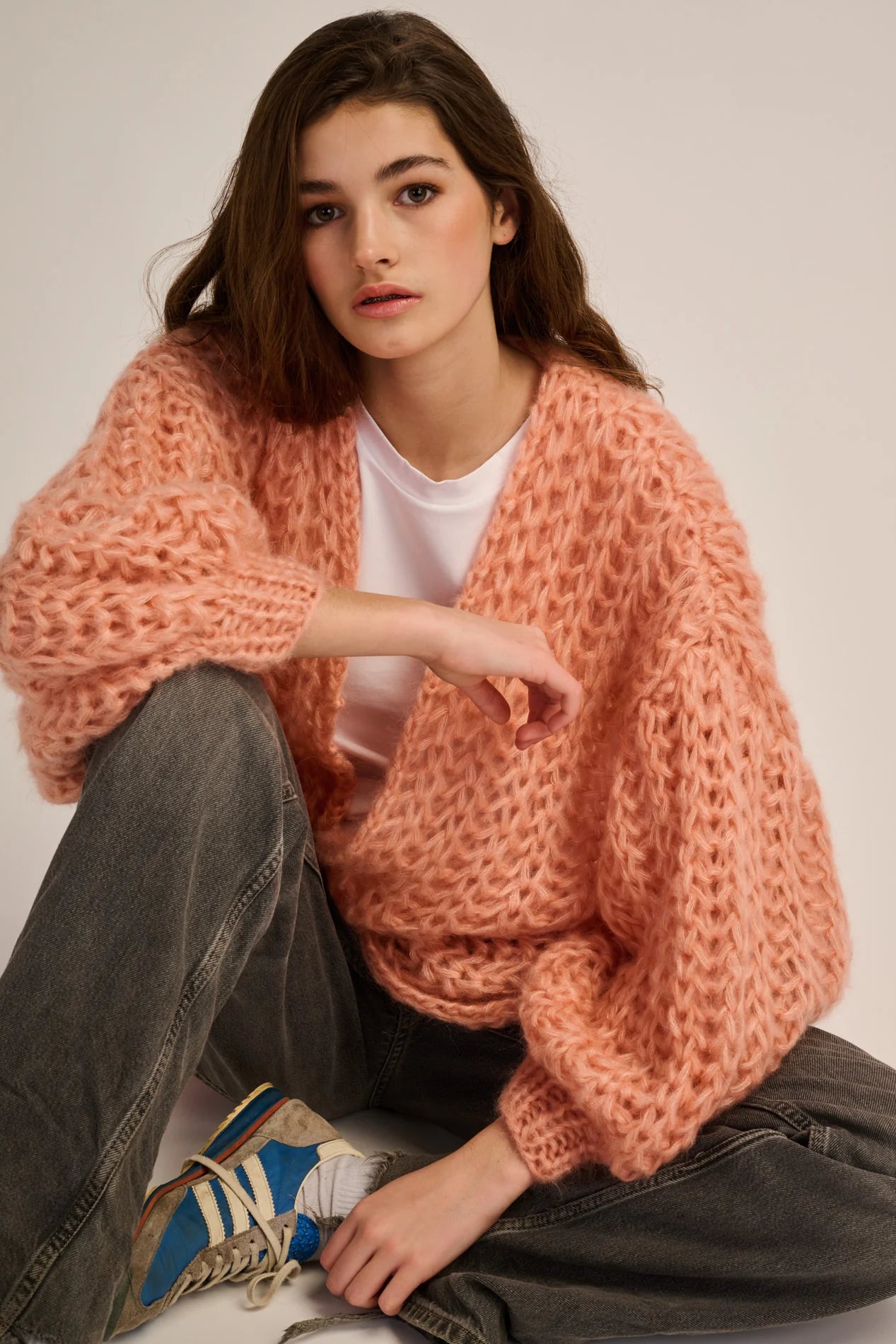 Les Tricots d'O | Tessa Cardigan Rib - Peach