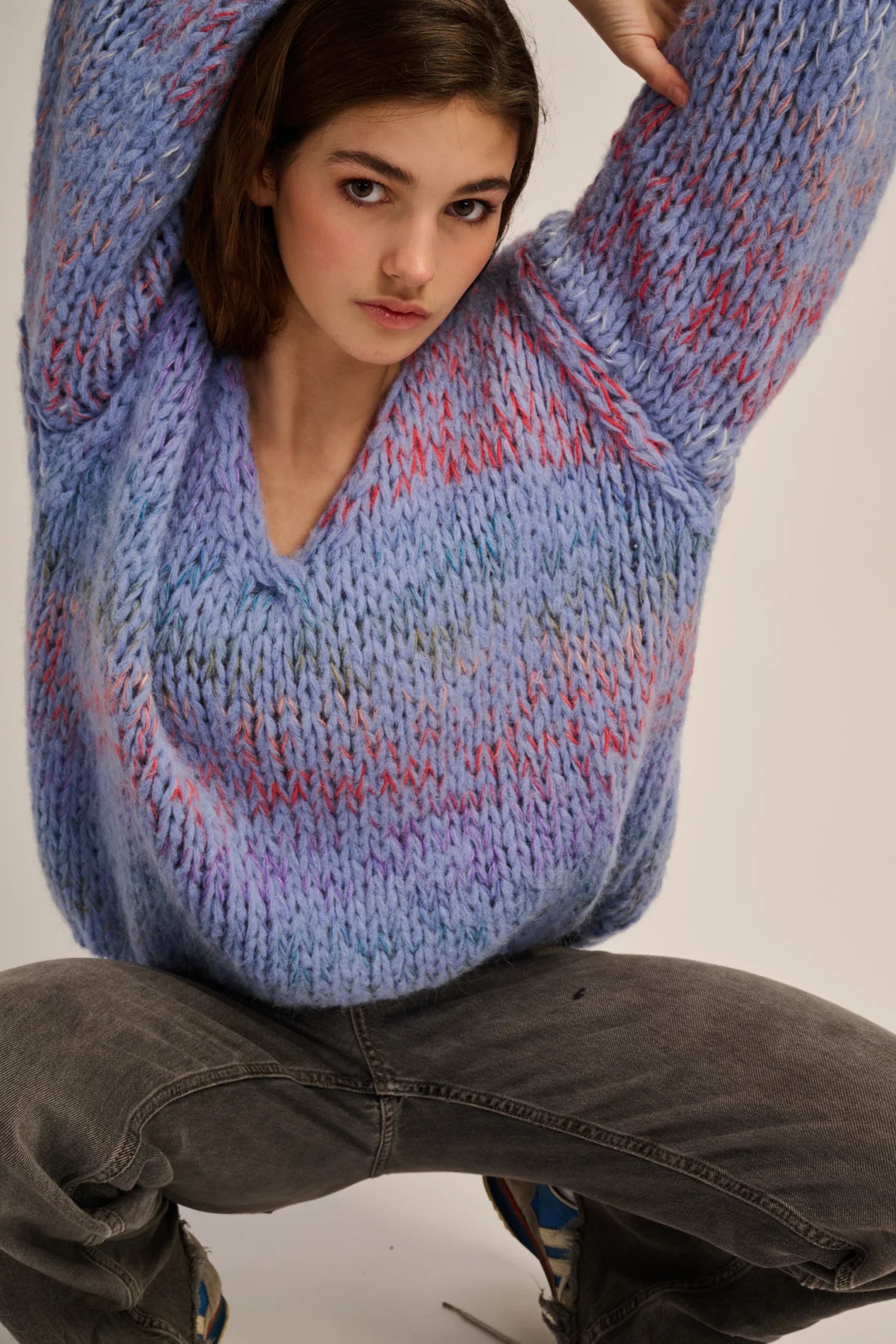 Les Tricots d’O | Cato Pullover V Neck - Jeans Blue