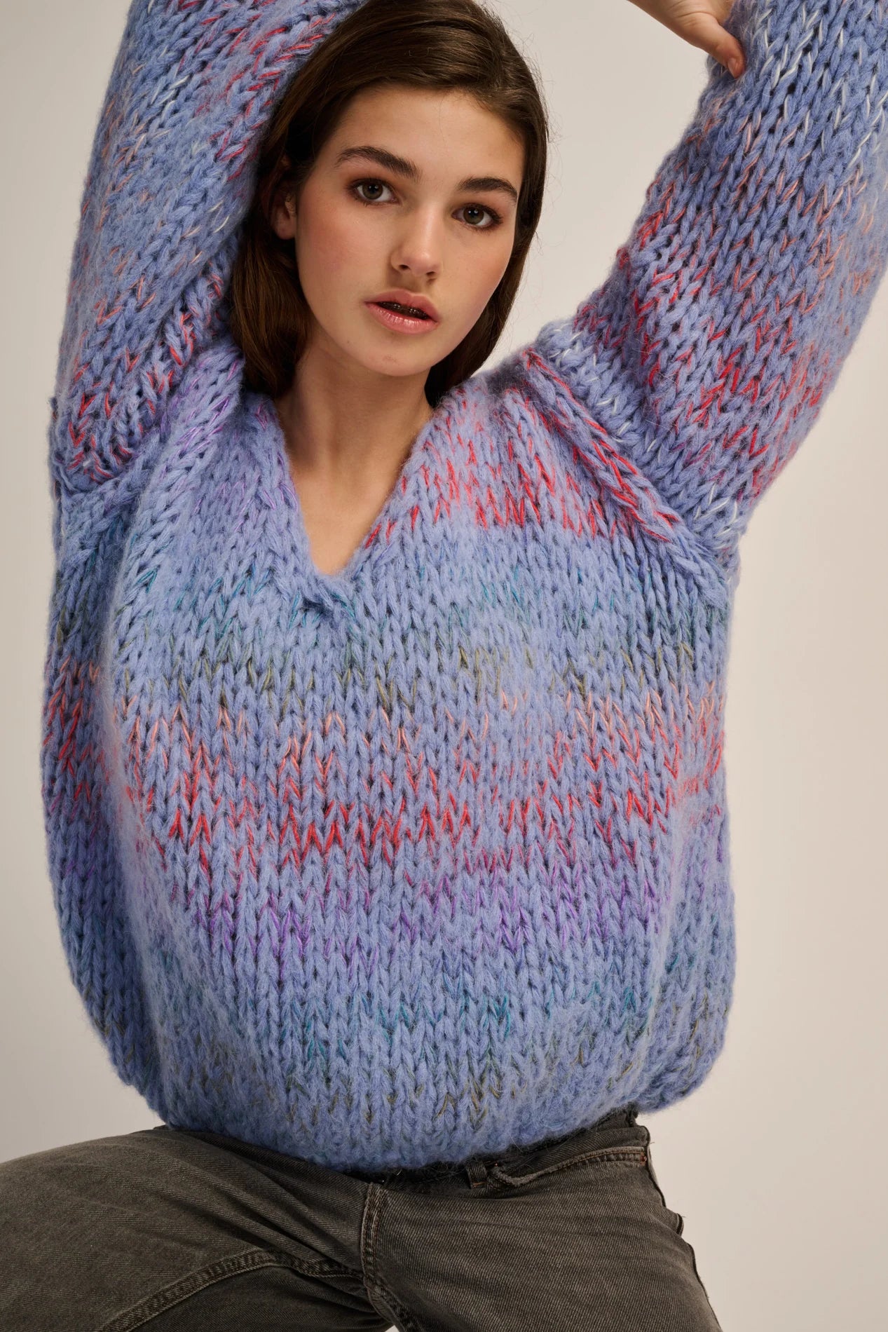 Les Tricots d’O | Cato Pullover V Neck - Jeans Blue