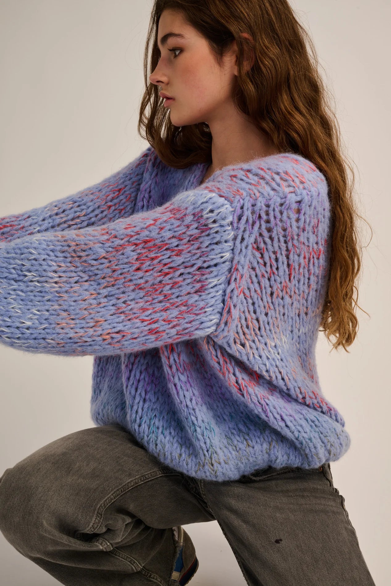 Les Tricots d’O | Cato Pullover V Neck - Jeans Blue