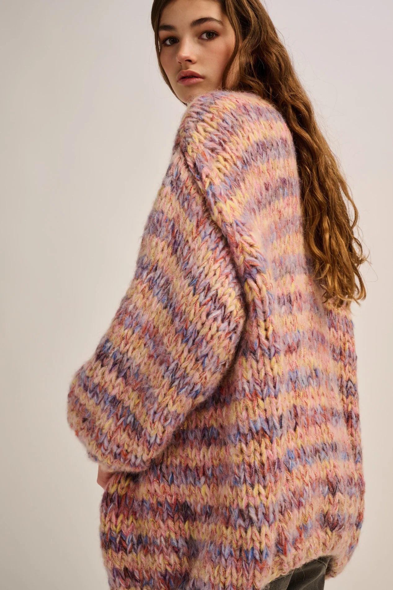 Les Tricots d’O | Maud Cardigan Short - Lilac / Peach