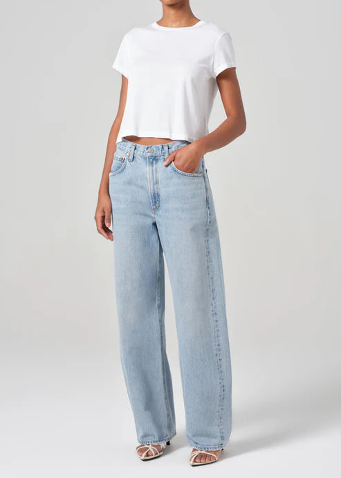 AGOLDE | Adine Shrunken Tee - White