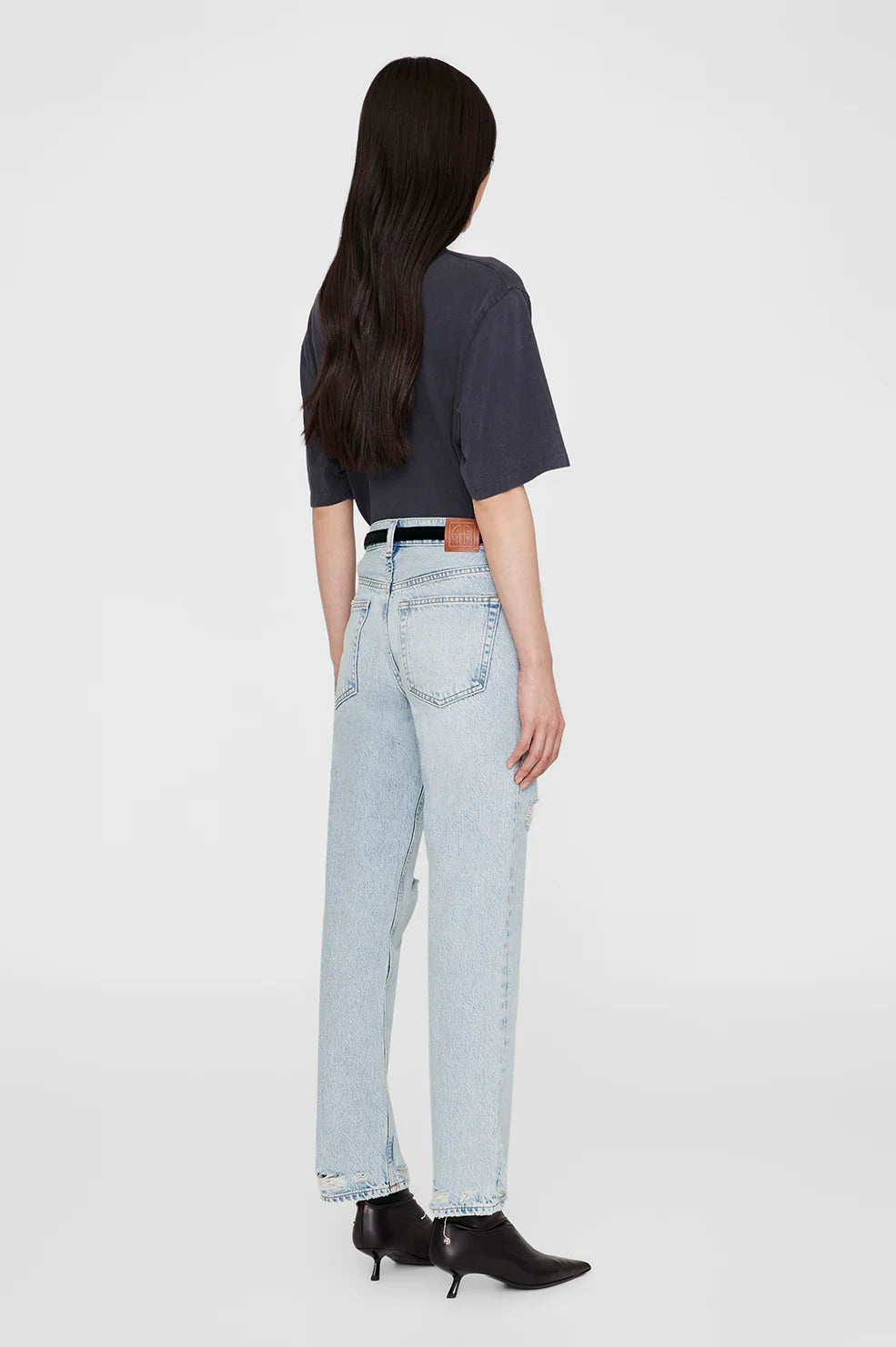 Anine Bing | Avi Tee Collegiate Leopard - Charcoal