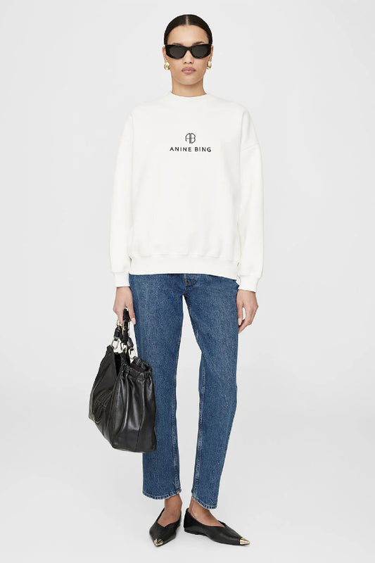 Anine Bing | Jaci Sweatshirt Monogram - Ivory