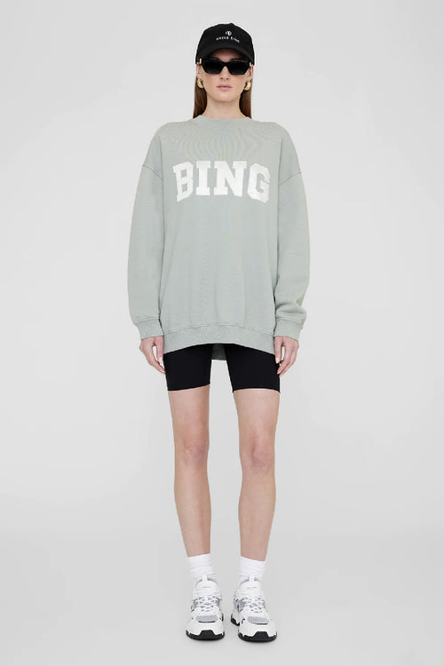 Anine Bing | Tyler Sweatshirt Satin Bing - Sage Green