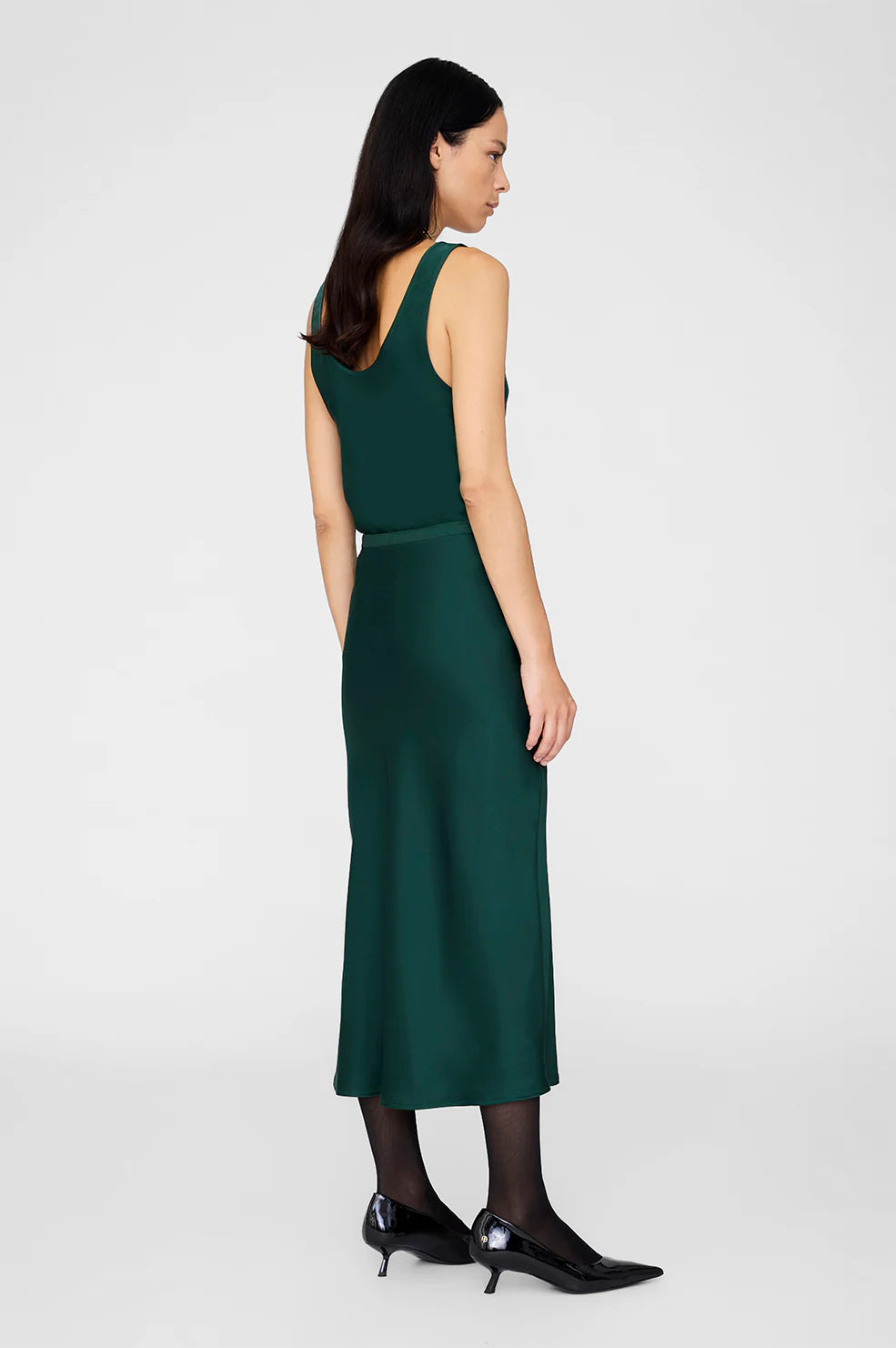 Anine Bing | Bar Silk Skirt - Teal