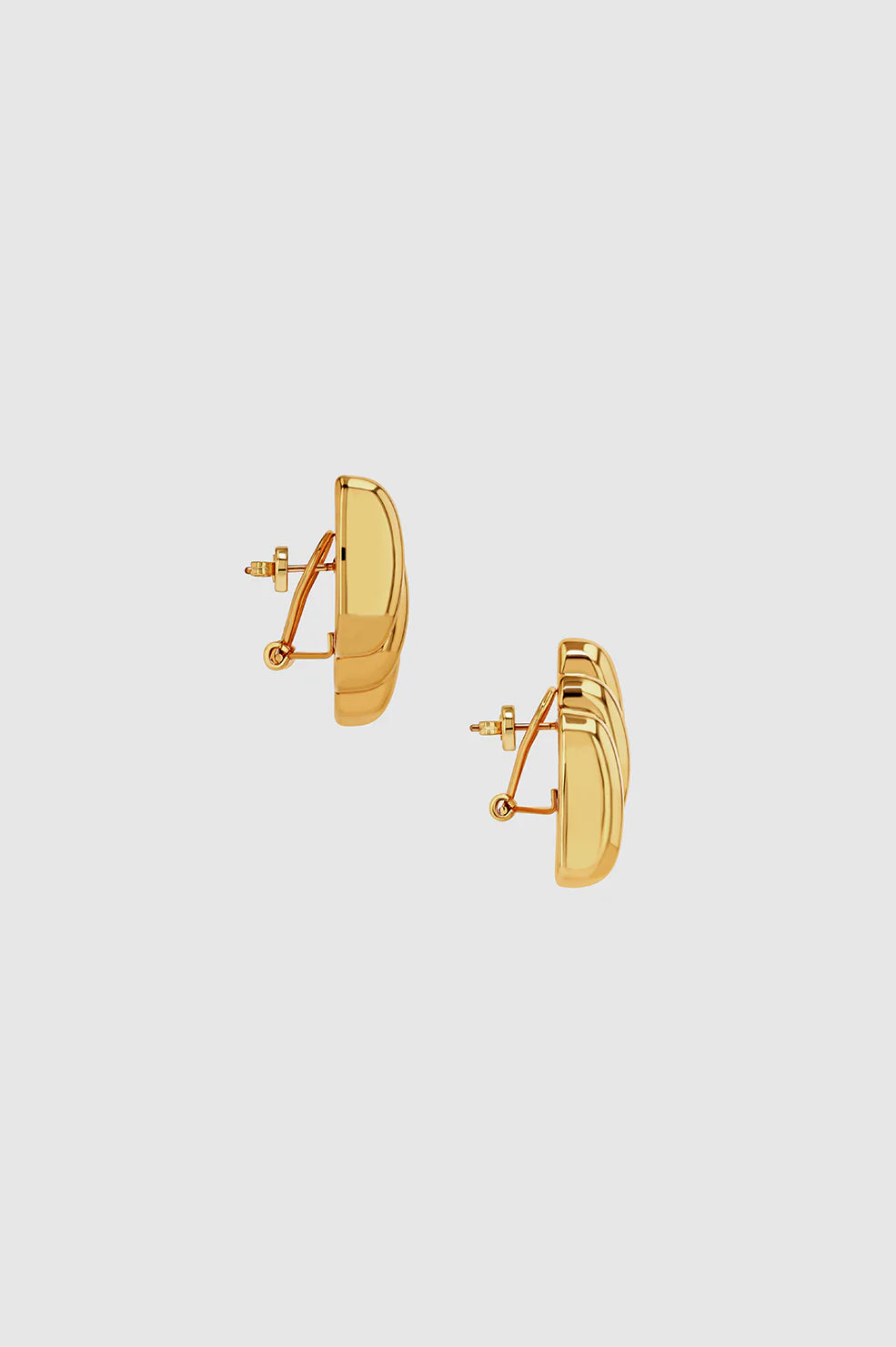 Anine Bing | Diagonal Ribbed Earring - Gold