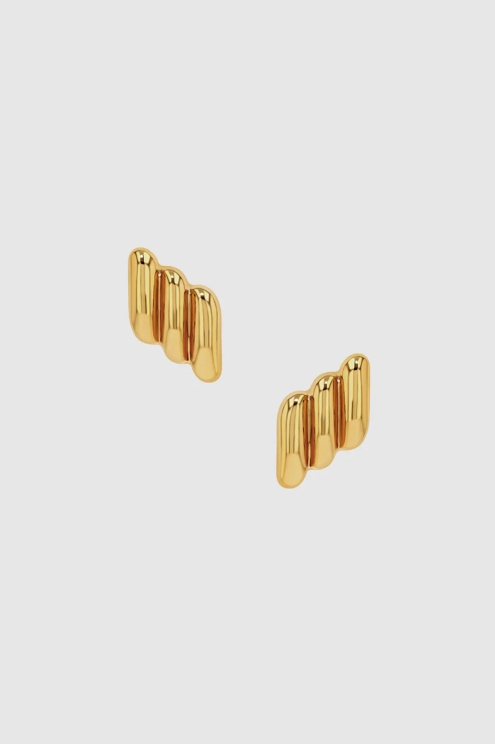 Anine Bing | Diagonal Ribbed Earring - Gold