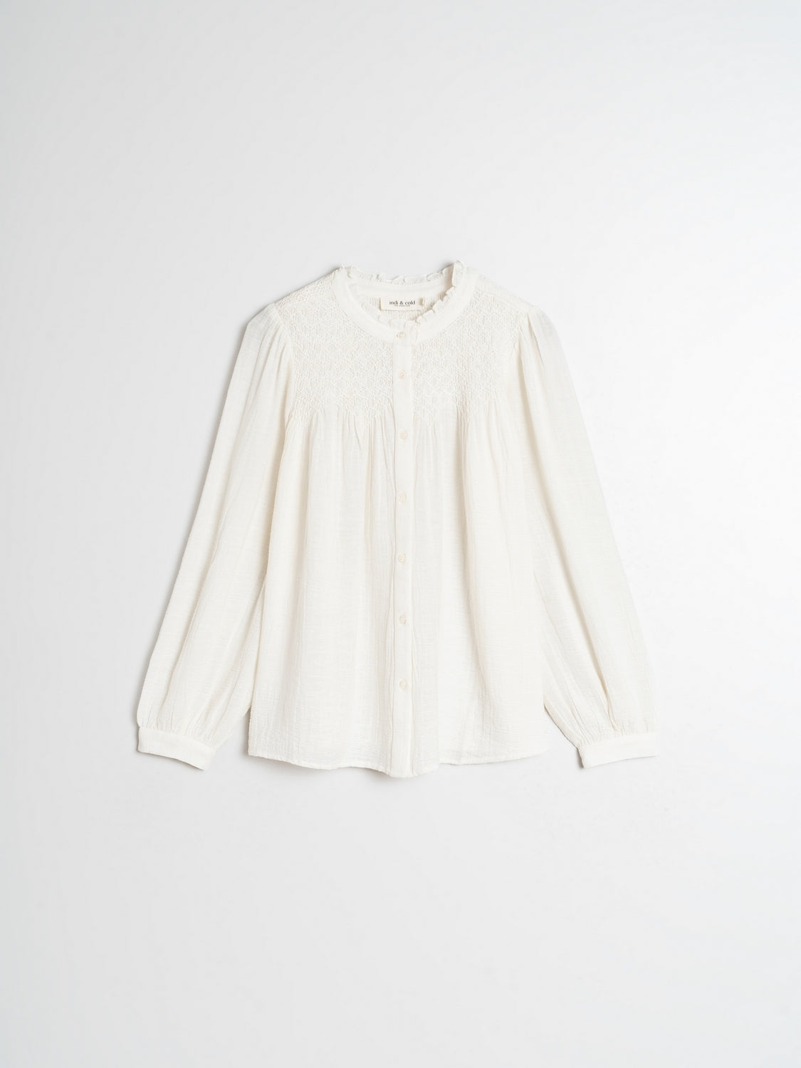 Indi & Cold | Camisa Embroidered Shirt - Blanco