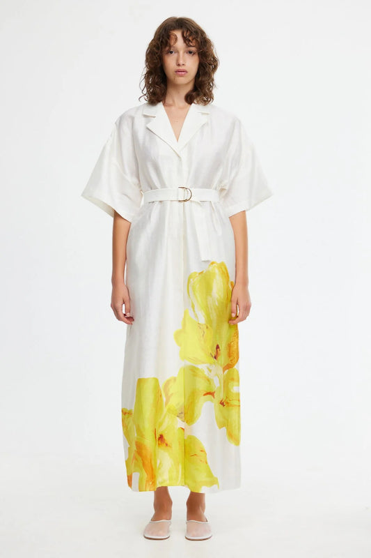 Acler | Hawkesbury Midi Dress - Ivory Calla Lily