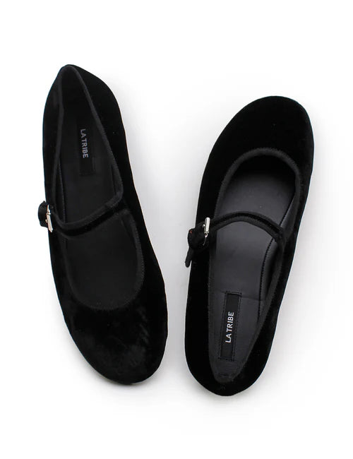 La Tribe | Ari Ballet Flat - Black Velvet