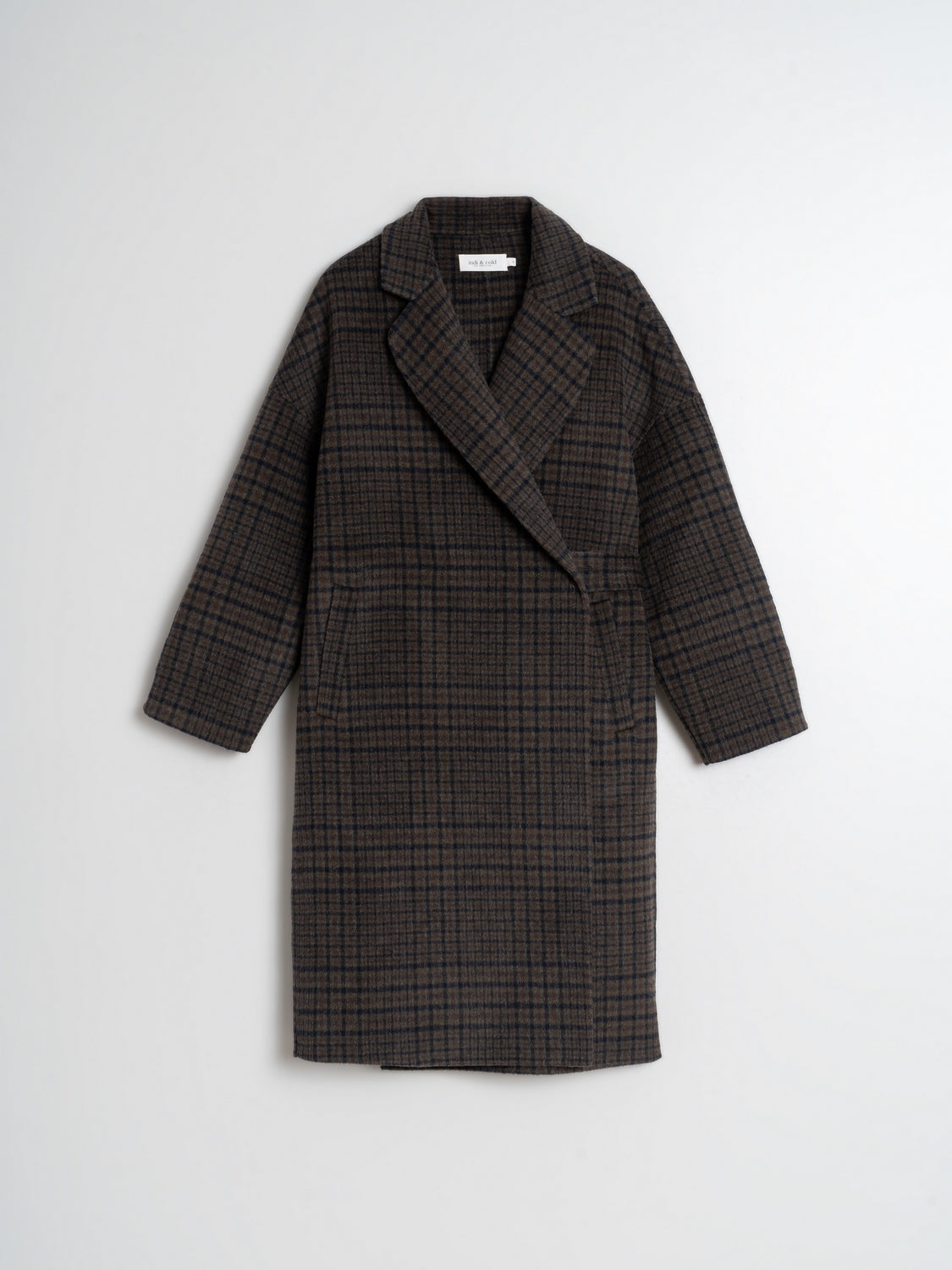 Indi & Cold | Abrigo Checked Coat - Chocolate